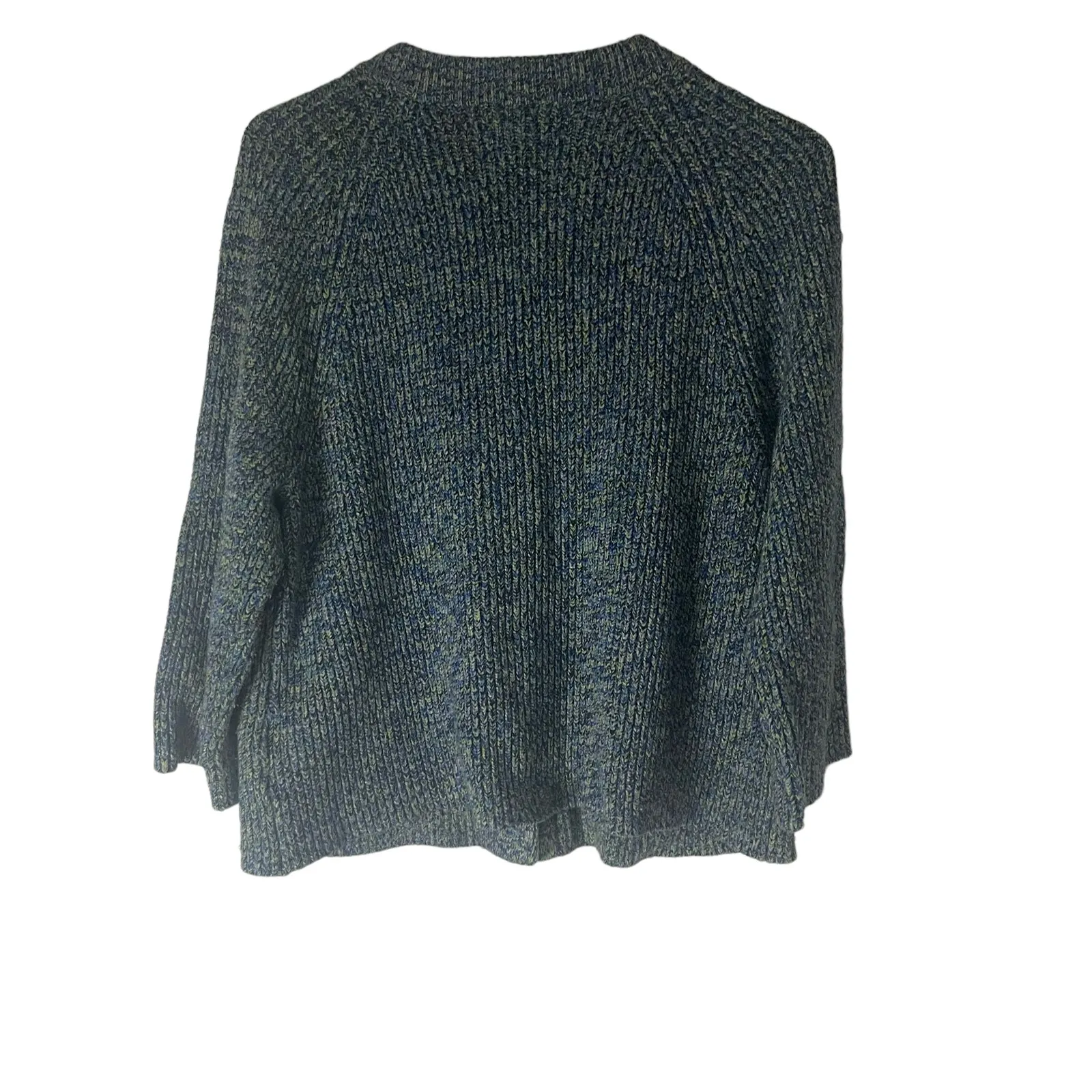 Jones New York Size‎ Large Speckled Heavy Blue Green Button Up Sweater - Image 4