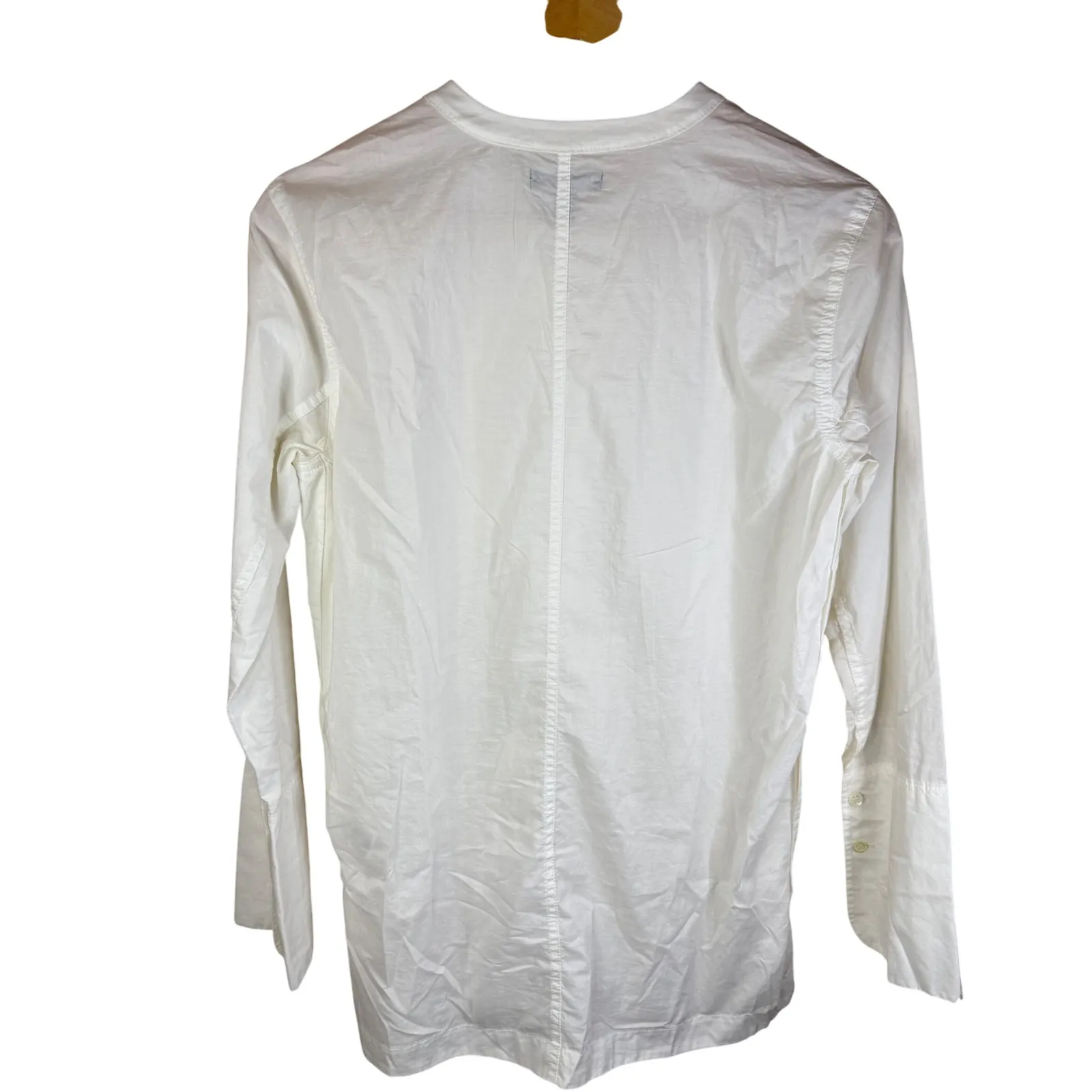 J. Crew White Cotton Mandarin Collar Button Front Shirt Top Size 4 Classic Basic - Image 9