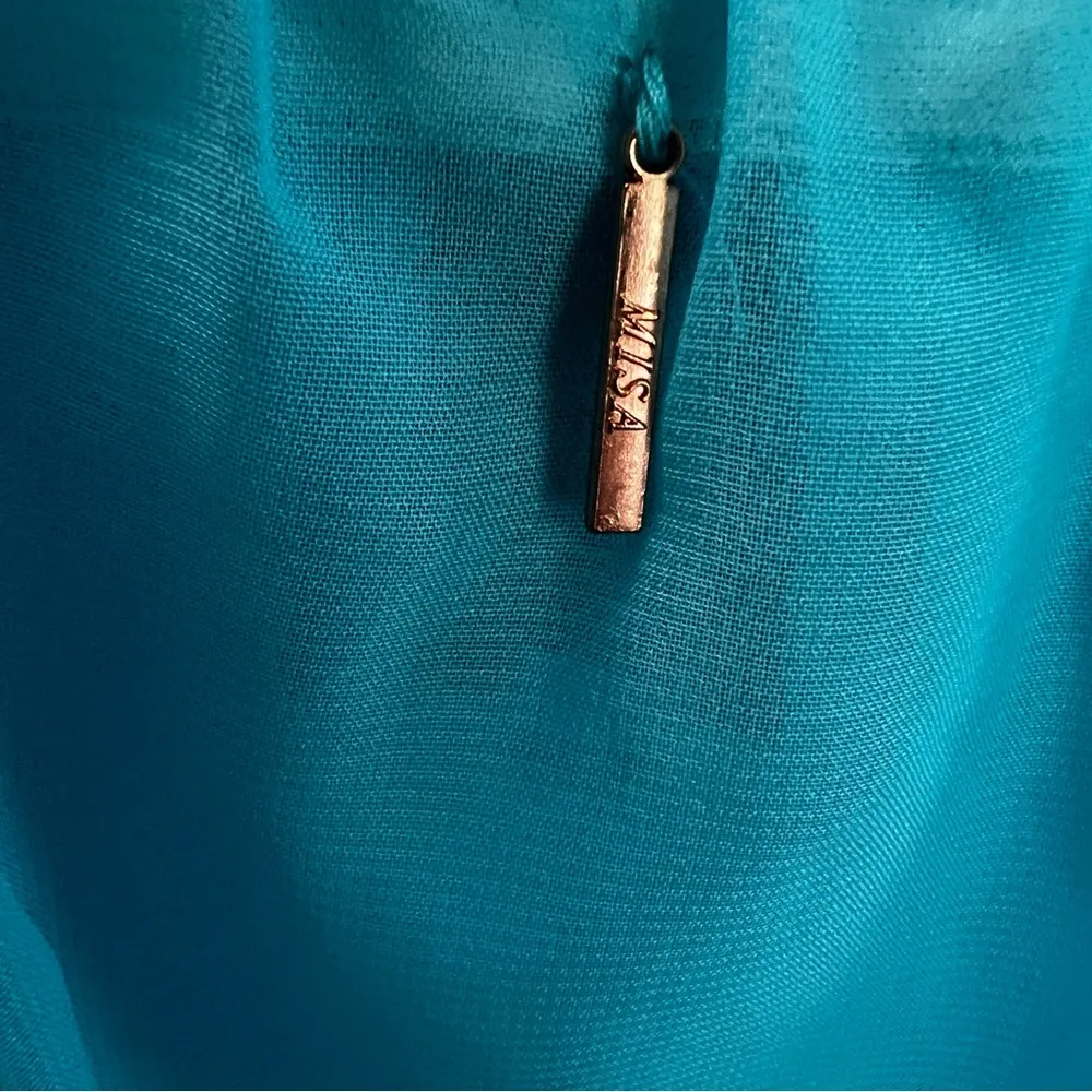 MISA Los Angeles x REVOLVE Micaela Dress Sky Blue Size Large Off Shoulder Tiered - Image 9