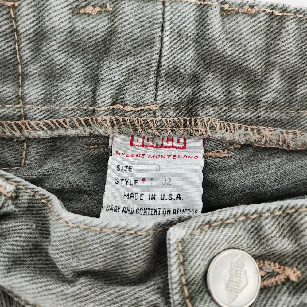 Vintage 80s Bongo High Waisted Army Green Tapered Leg Jeans 27 - Image 6