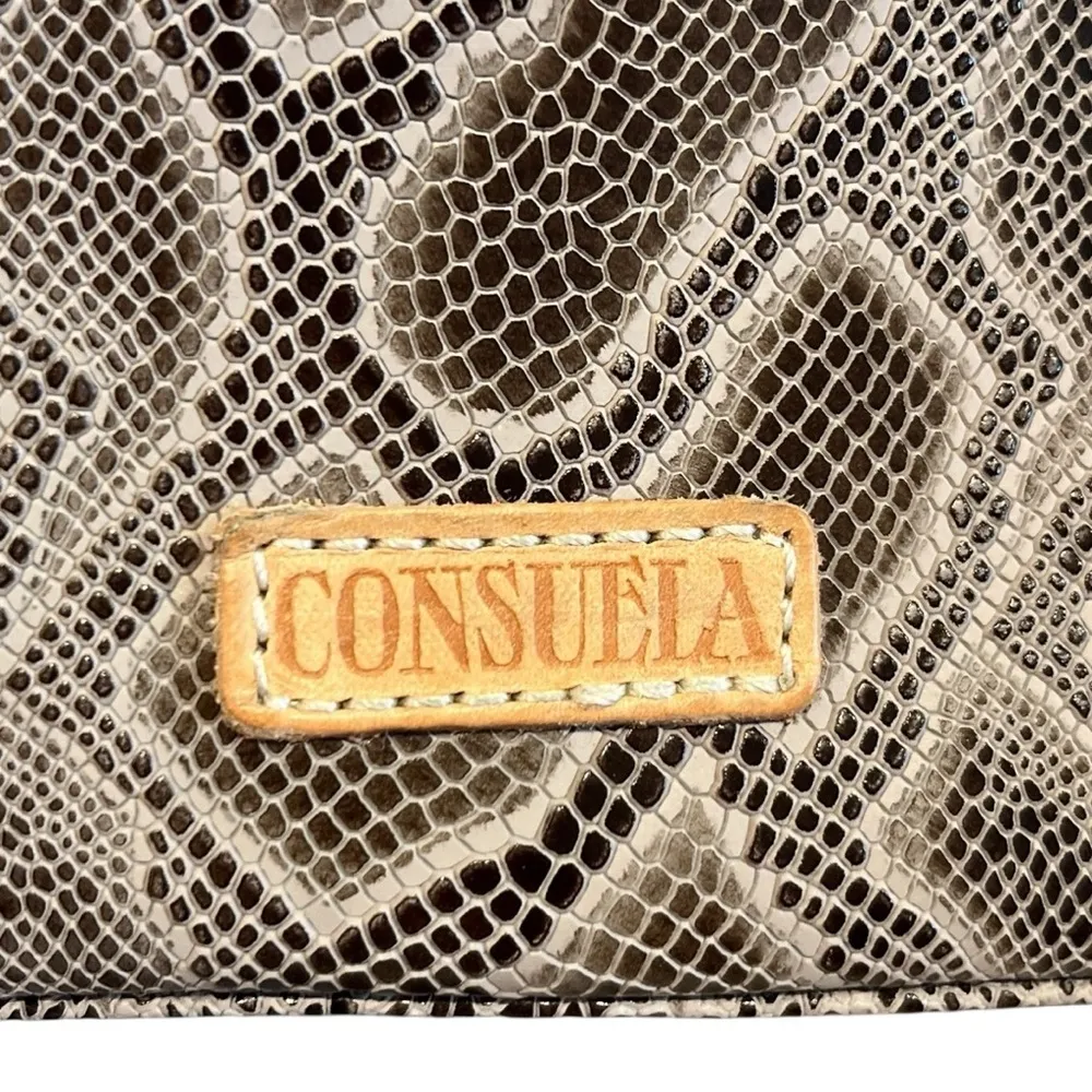 Consuela Dizzy Sling Bag Leather Snake Print Bucket Shoulder Tote Purse NWT - Image 8