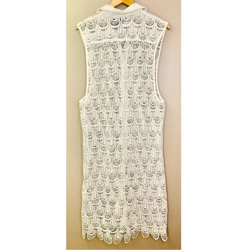The Laundry Room California Crochet Lace Sleeveless Midi Swim Cover-Up Dress - Image 3