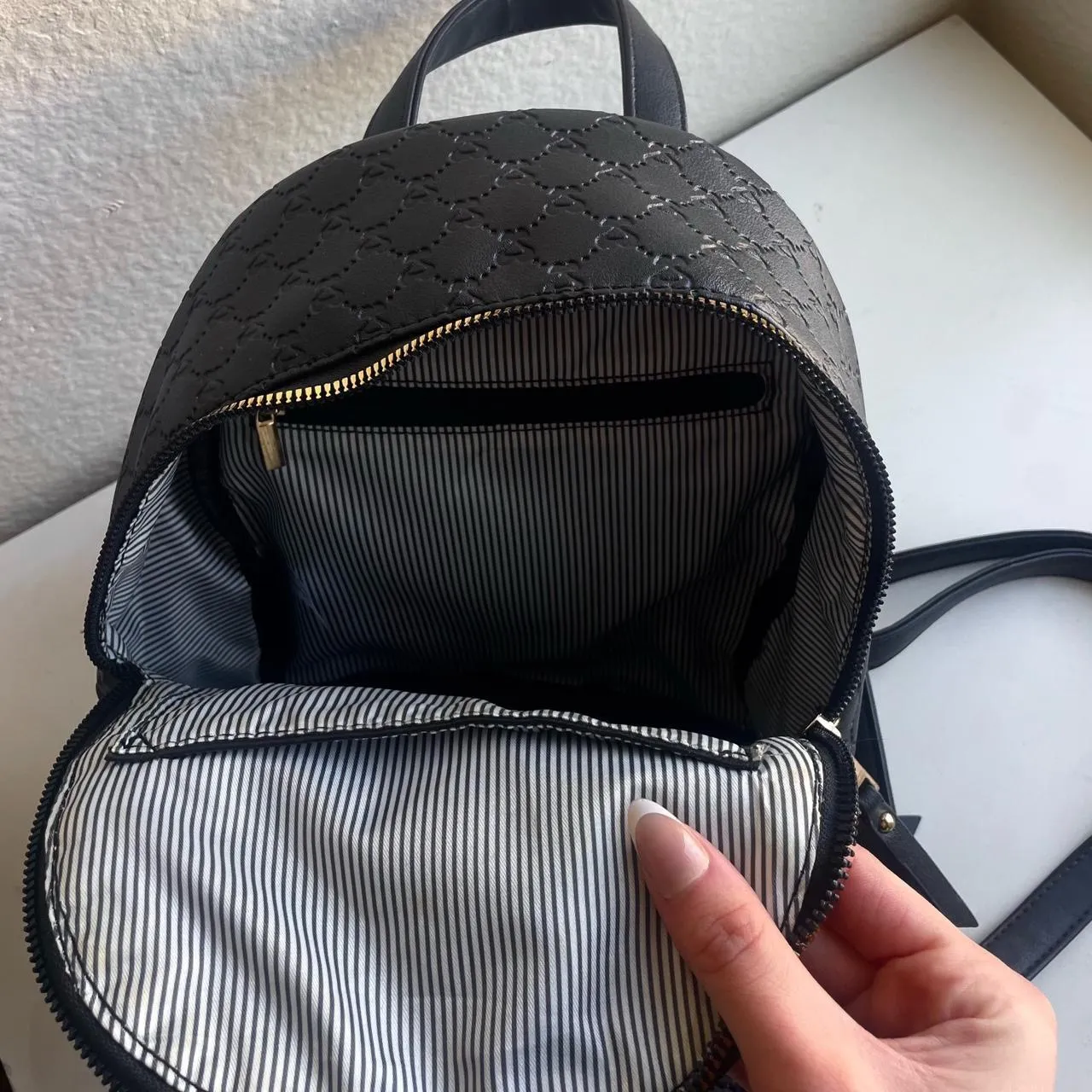 small black backpack + matching pouch & wristlet - Image 3