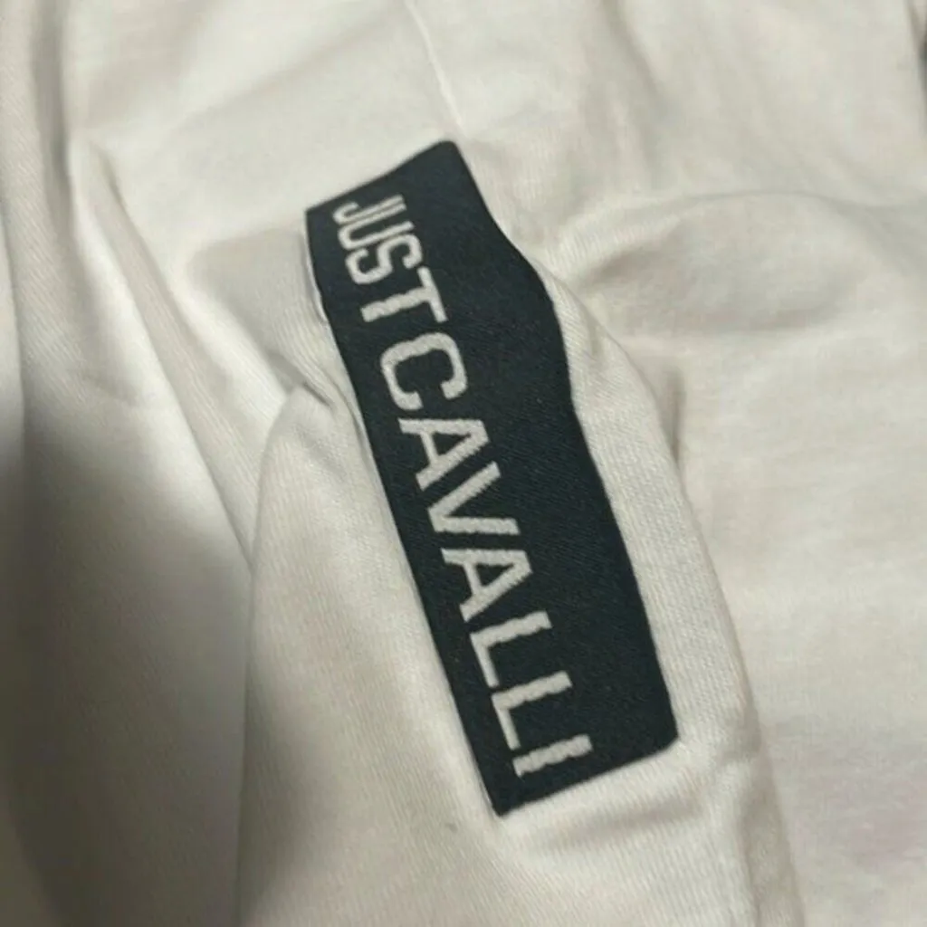 Just Cavalli Riders print short sleeve T shirt white M - Image 8