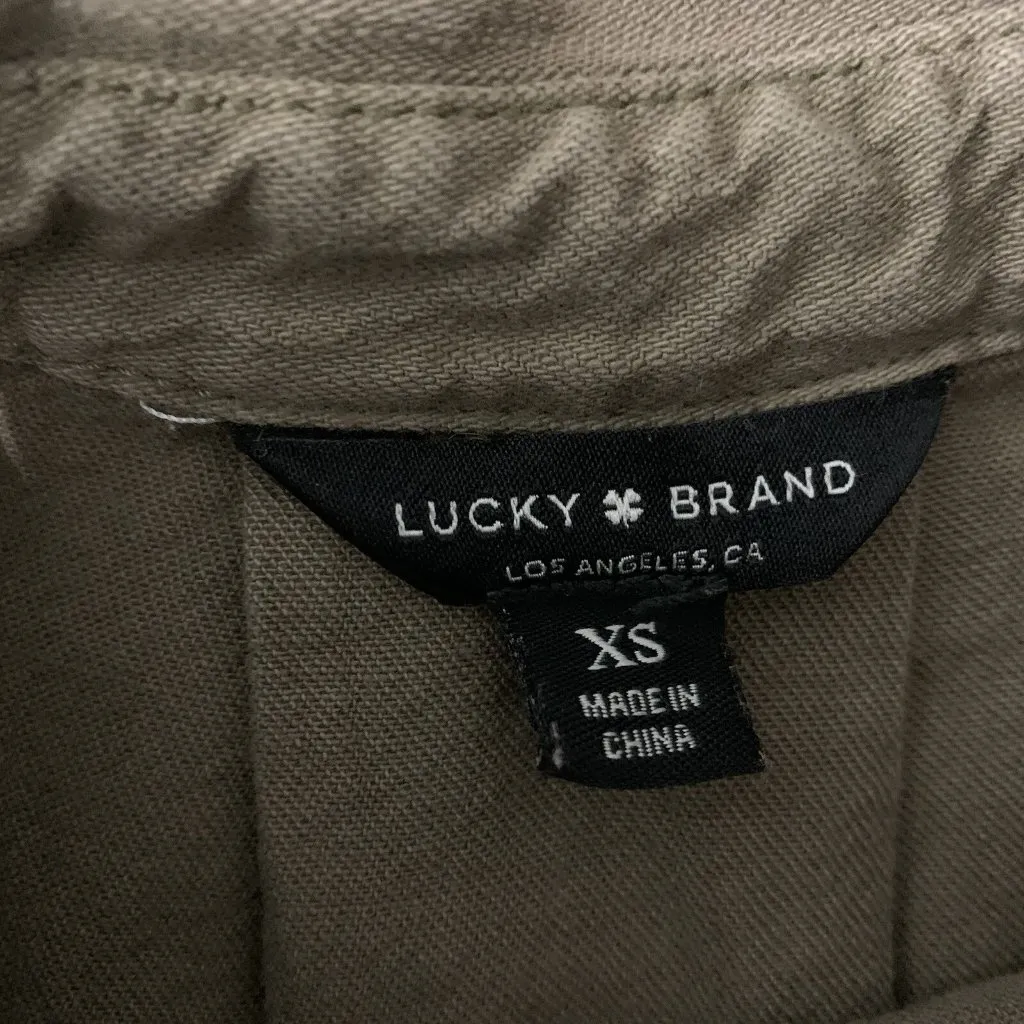 Lucky Brand Womens Shirt XS Green Button Down Utility Casual Top - Image 4