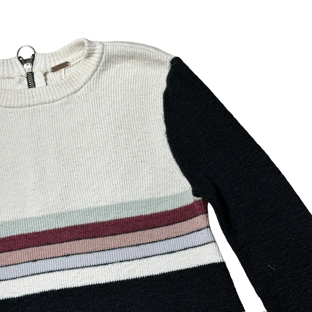 Free People Colorblock Knit Lightweight Mini Sweater Dress US XS - Image 6
