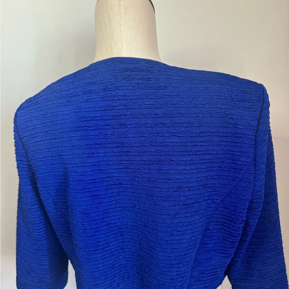 Maya Brooke Women's Size 10 Open Front Cropped Cardigan Jacket royal blue NWOT - Image 5