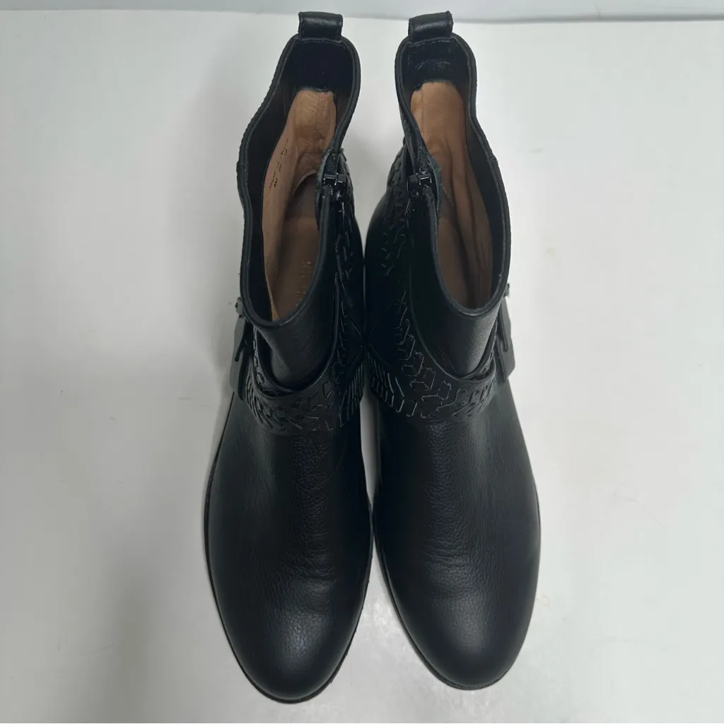 Jack Rogers Women's Eliza Moto Boots in Black Leather Size 8 - Image 4