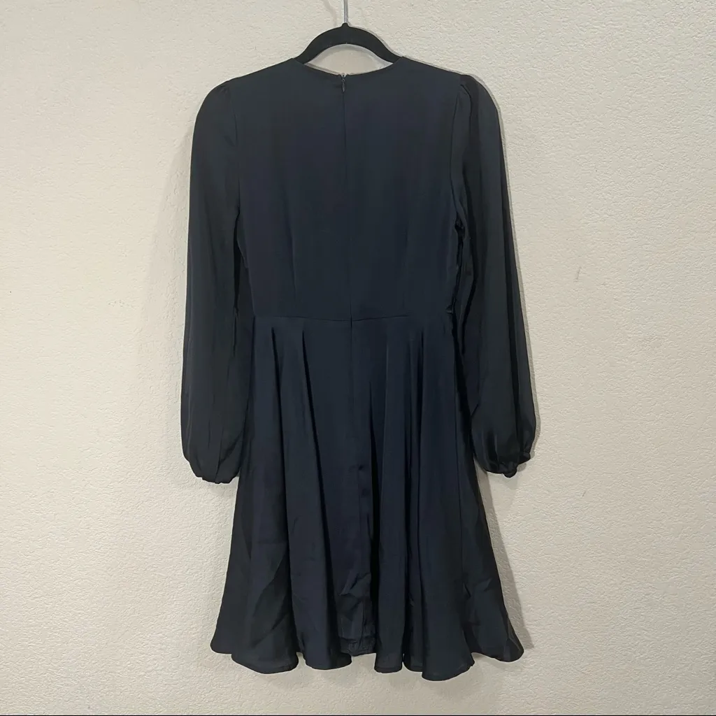 Baltic born black Woodbury satin mini dress Sz S Wedding Party Holiday Luxury - Image 3