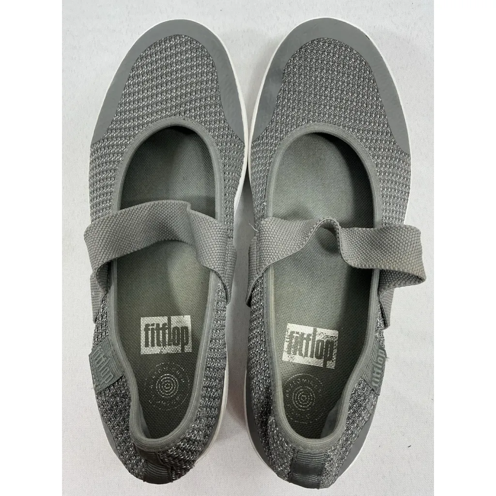 Womans Fitflop Comfort Fashion Sneakers 9 Gray Sparkly Band - Image 5