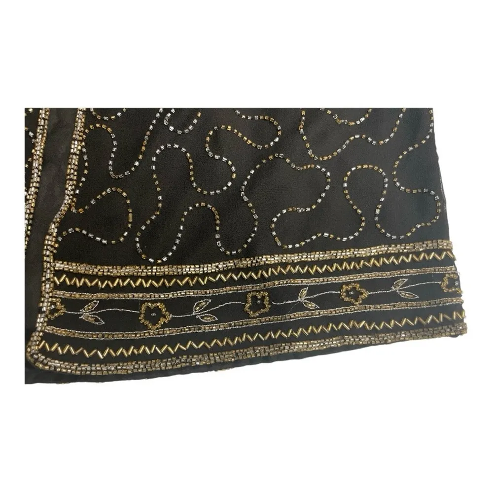 JMD New York Vintage
Womens Beaded Jacket Lined Black SIlver Gold cocktail top
M Size M - Image 6