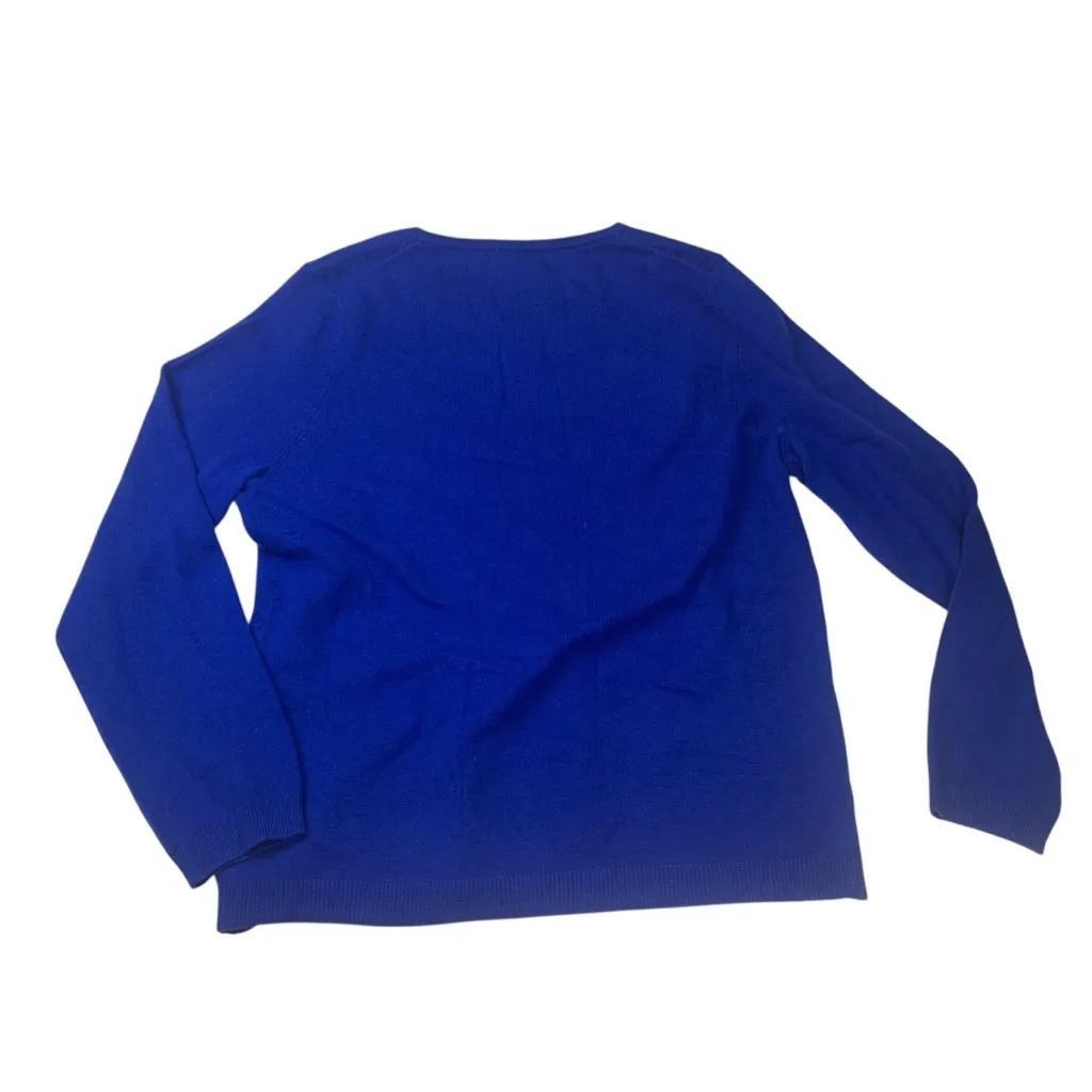 Talbots size large Royal Blue Cashmere Knit long sleeve shirt - Image 4