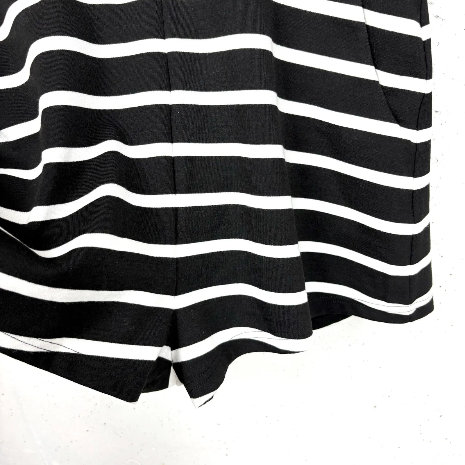 Isla_Co Womens Before The Dawn Playsuit Romper Black White Stripe Size Large - Image 9