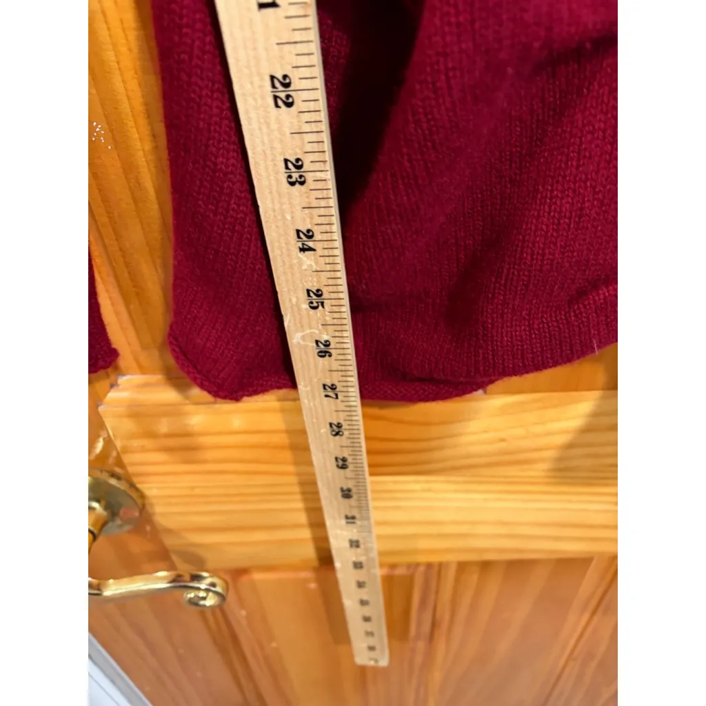 TSE Red Wool Cashmere Turtleneck Sweater M Sculptural Textured Back Minimalist - Image 6