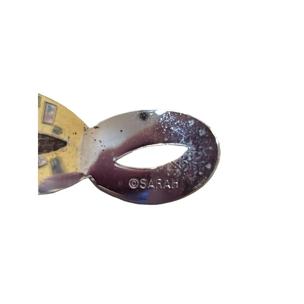 Vintage Sarah Coventry Silver Tone Cuff Bracelet Weave Woven Infinity 6.5" - Image 6