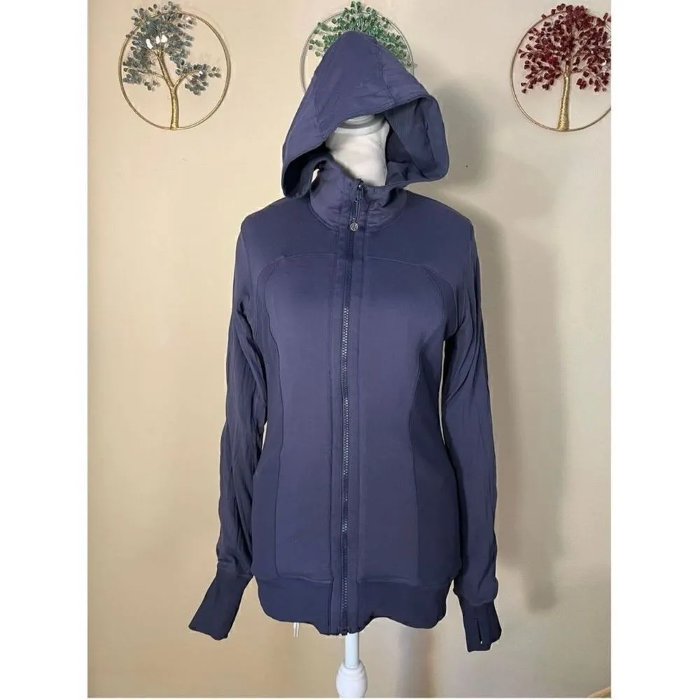 Lululemon Dance Studio Reversible Hoodie Jacket Gray w Blue Purple Tint Size 6 - Image 3