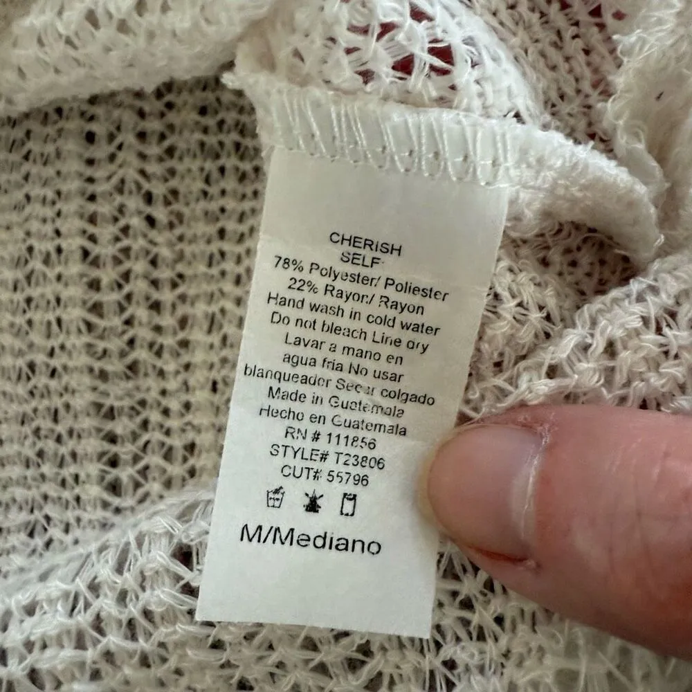 NWT Cherish Open Weave Top Off Off White M - Image 9