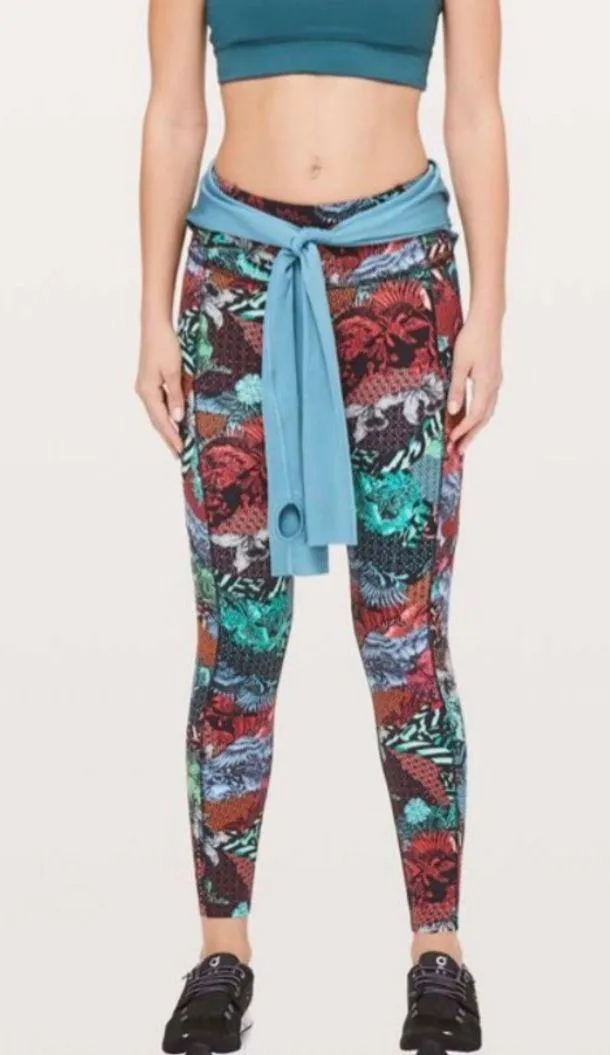 Lululemon RARE fast & free floral print leggings - Image 3