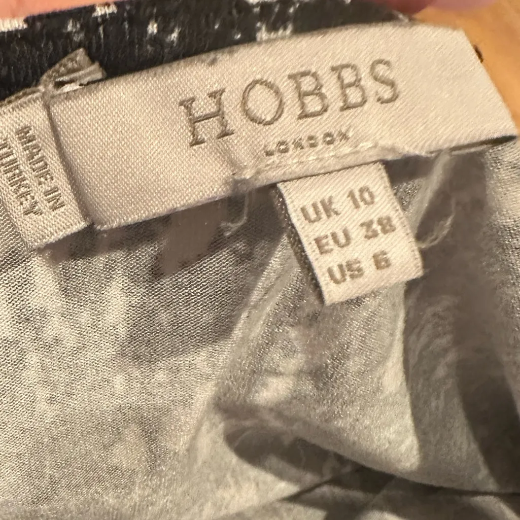 HOBBS LONDON Black White Short Sleeve Pullover Round Neck Midi Dress 6 - Image 7