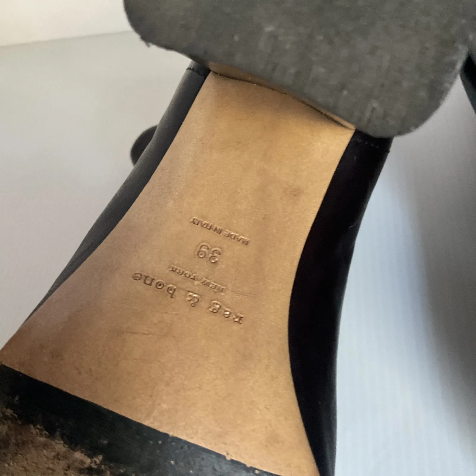 Rag & Bone Black Leather Chelsea Ankle Boots Block Heel Women’s EU 39 / US 8.5 - Image 10