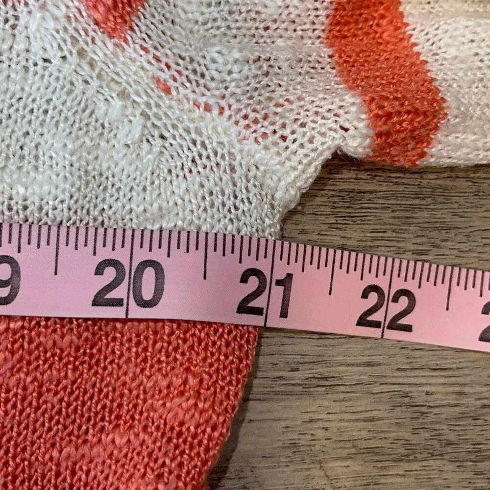 It’s Our Time striped‎ cardigan light weight peach and cream size Large - Image 8