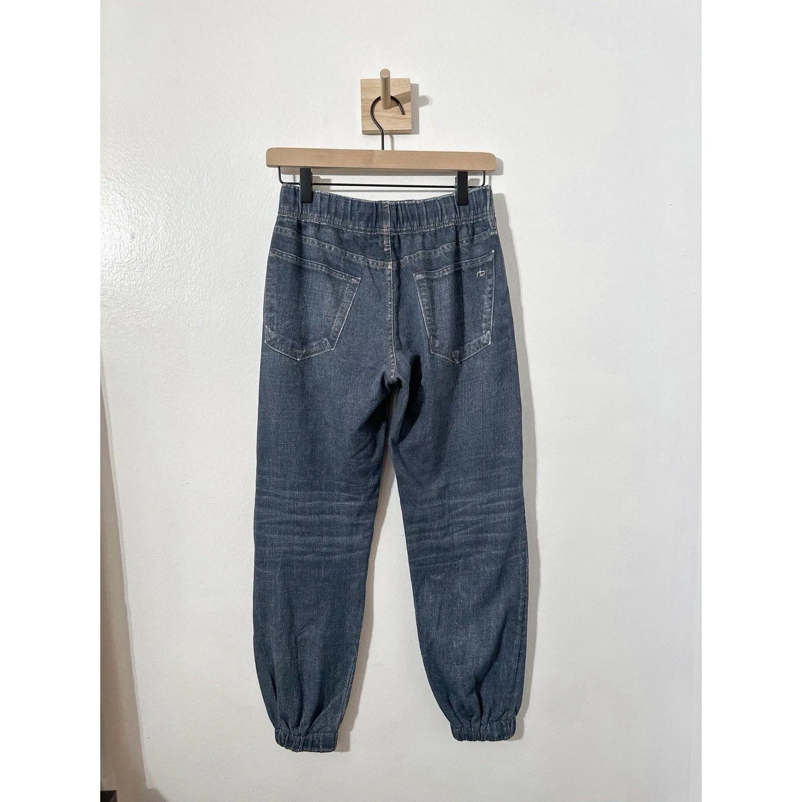Rag & Bone Merest Miramar Ankle Jogger XS Sweatpant Jeans Dark Wash Viral Comfy - Image 5