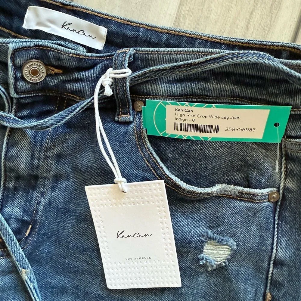 KanCan High Rise Crop Wide Leg Jean Blue Size 8 NWT STITCH FIX - Image 5