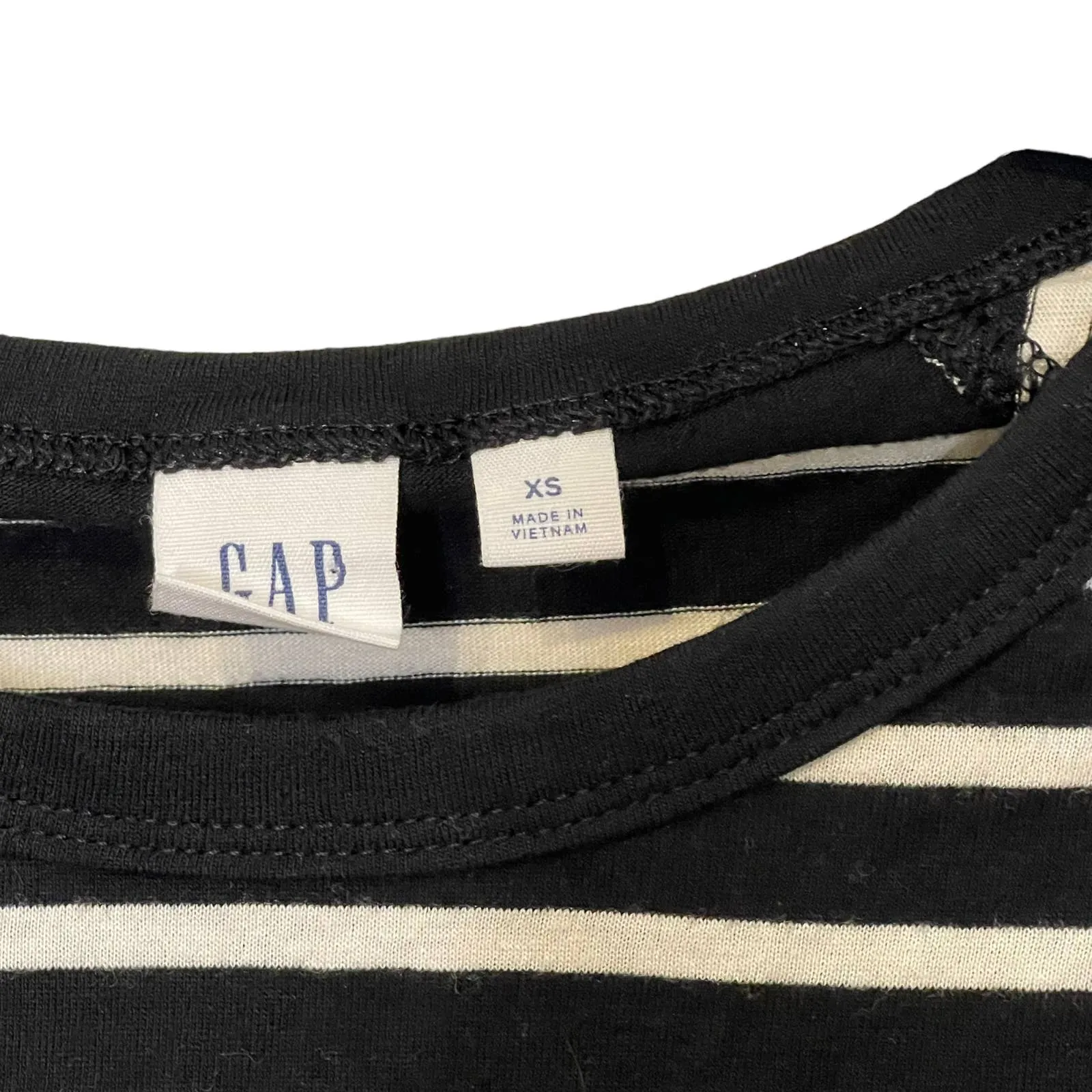 Gap T-Shirt Dress Size XS Black White Striped Womens Blended Fabric LS Pullover‎ - Image 6