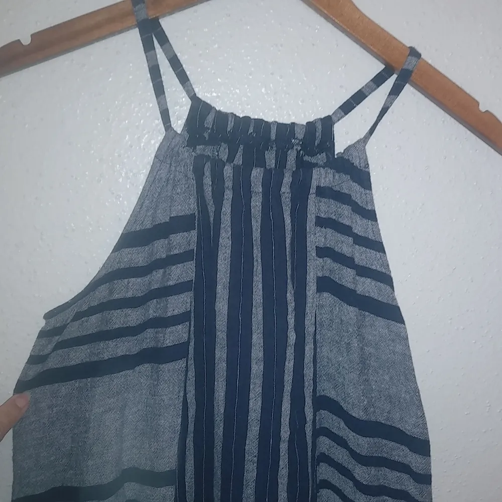 Old Navy S Baja Serape Summer Cotton Pocketed Halter Mini Dress - Image 3