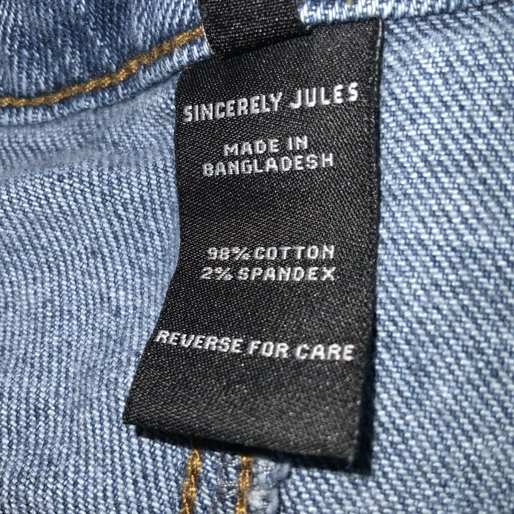 Sincerely Jules Faded Blue Denim Elastic Waist Straight Leg Mom Jeans Size 11 - Image 7