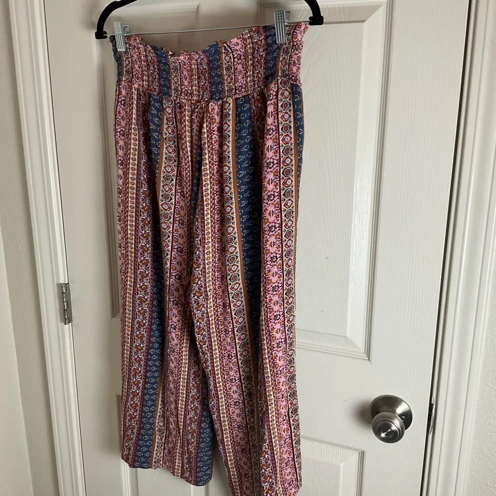 Three Dots WOMENS  PRINTED WIDE LEG PULL ON PANT size Large - Image 12