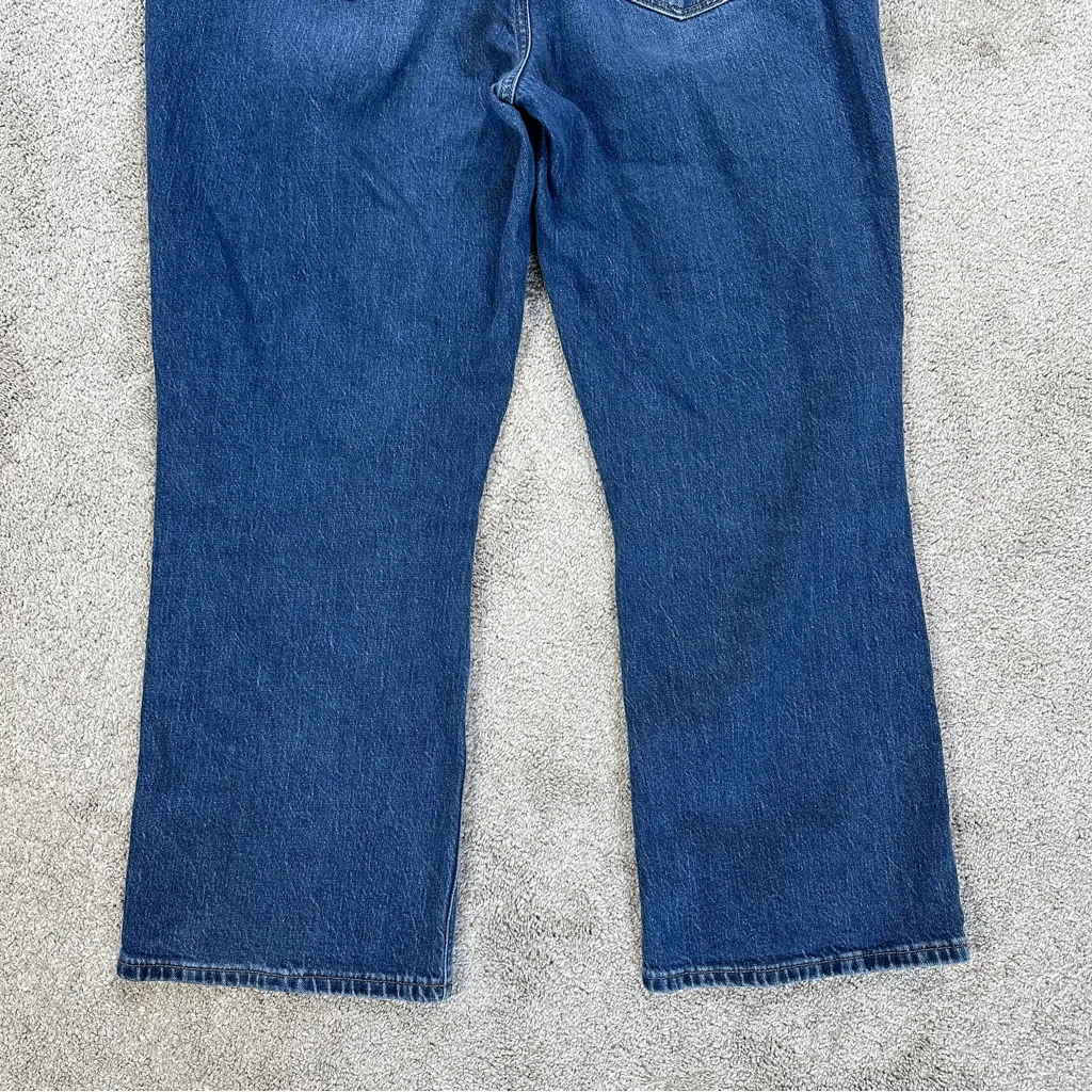 J. Crew Factory Women’s Mid Rise Flare Crop Jeans Stretch Button Fly Size 32 Blue - Image 7