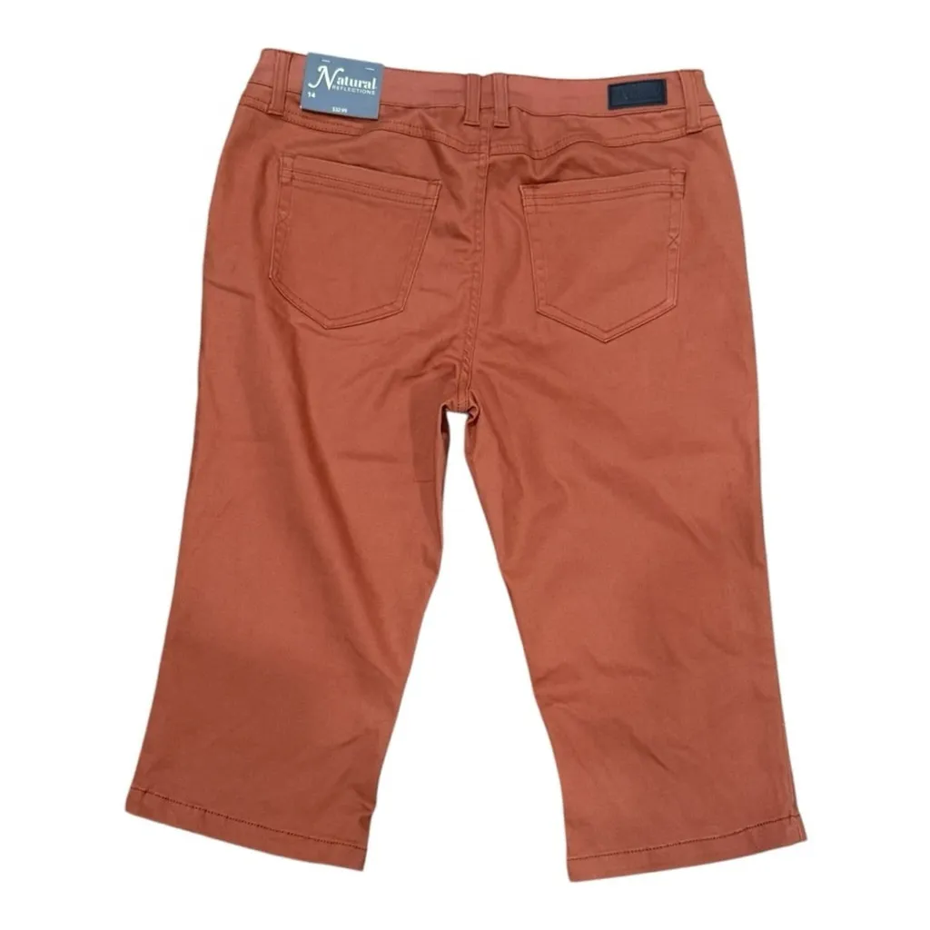 Natural Reflections Size 14 Campside Skimmer Capri Pants Baked Clay Orange NWT - Image 5