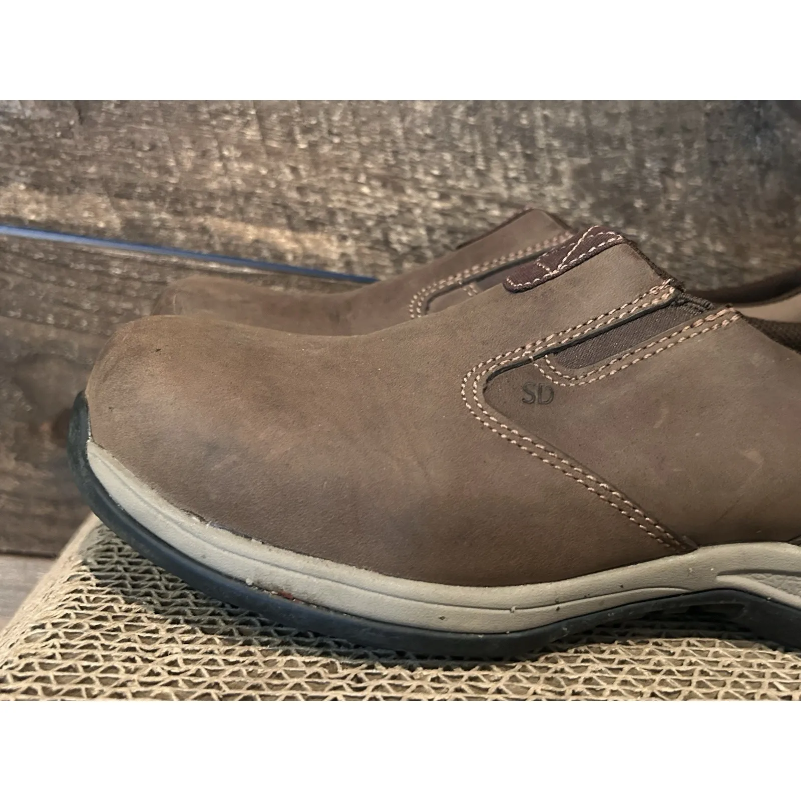 Red Wing Shoes Women 6 D Brown Comfort Pro Safety Toe Slip On Oil Resistant Work Size 9 - Image 3