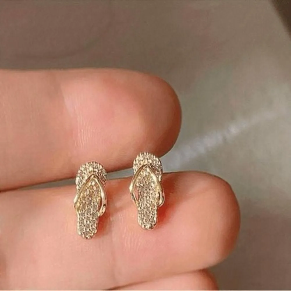 Korean fashion Luxury Zircon Gold plated Stud Earrings - Image 2