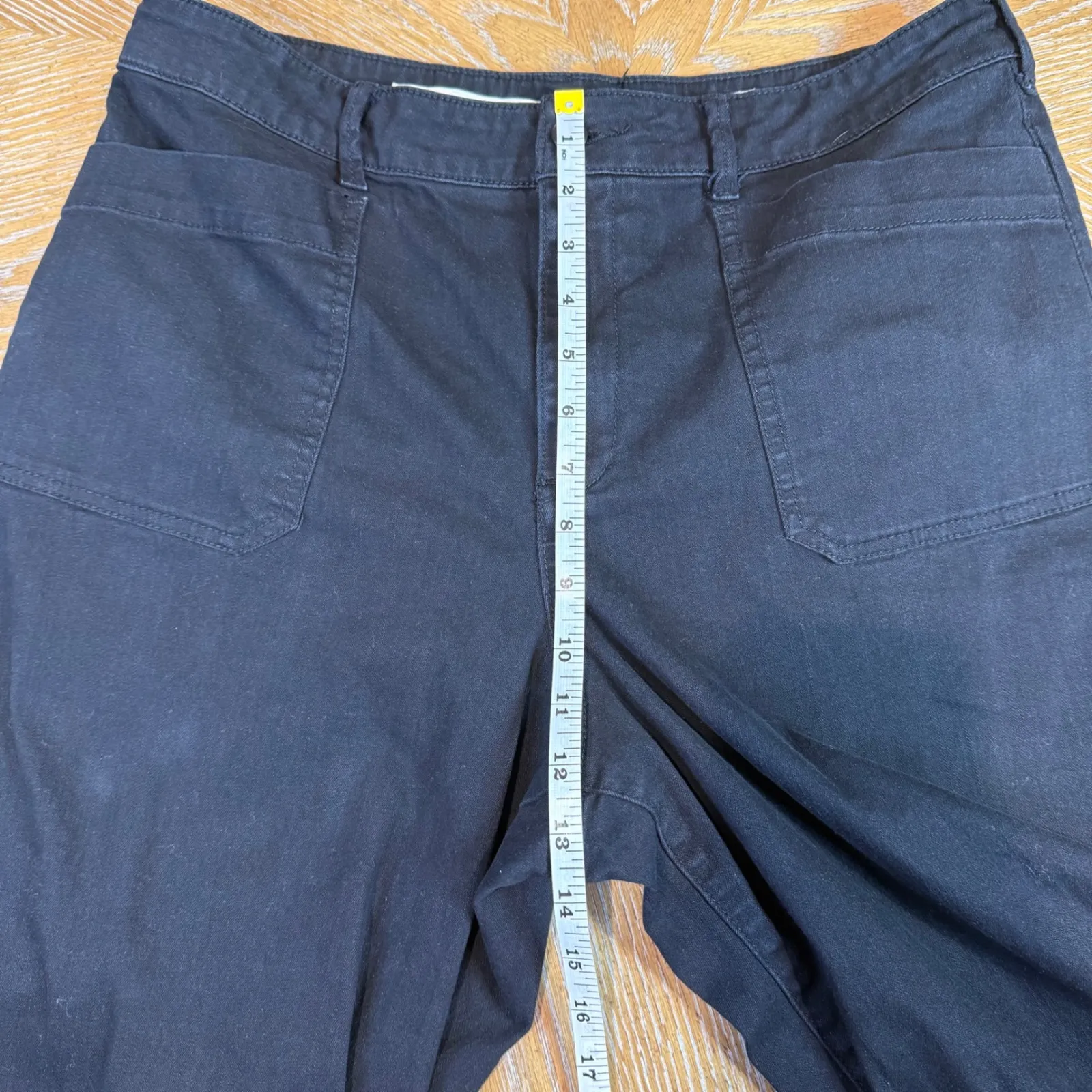 Pilcro Wide Leg Cropped Pants Black Size 32 - Image 8