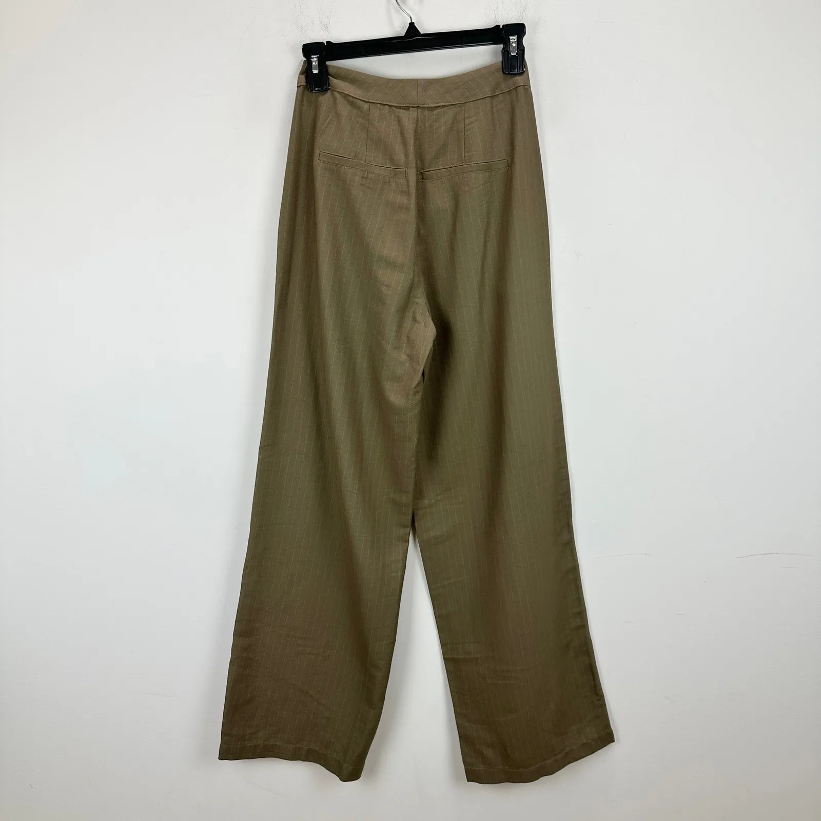 WeWoreWhat Suit Vest Pant Set Pinstripe Brown Wide Leg Tailored XS/0 NWT - Image 11