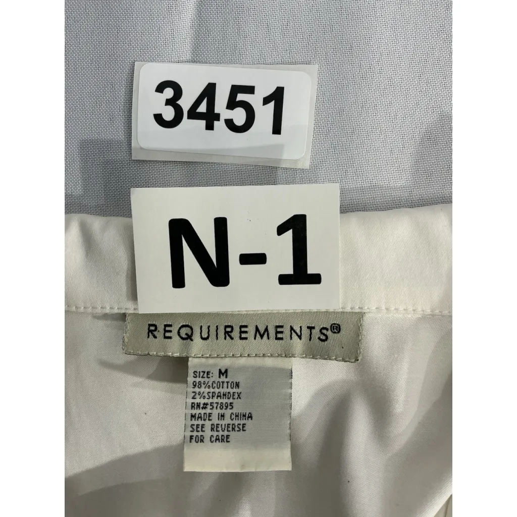 Womans Requiremants Medium White Button Down Long Sleeve Jacket - Image 3