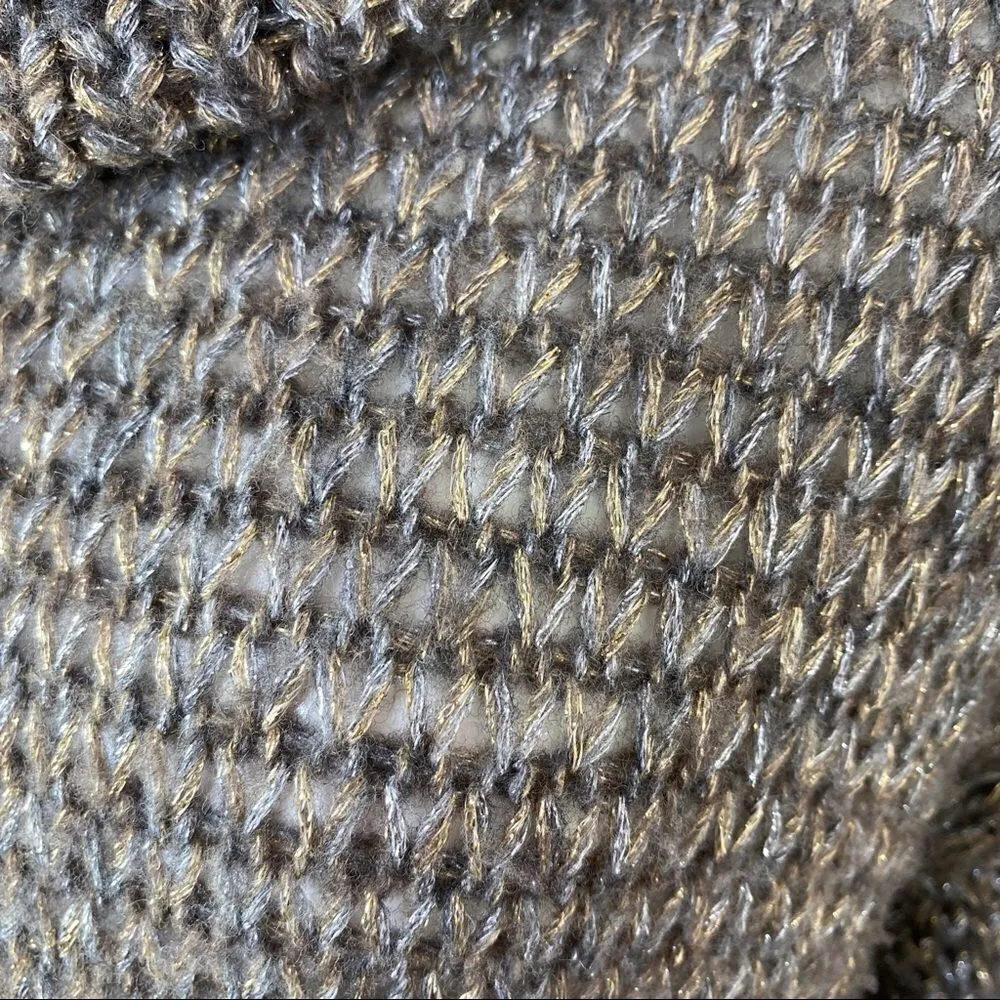 Tommy Bahama Melifont Cowl Neck Pullover Sweater Taupe Metallic XS 3/4 Sleeve - Image 7