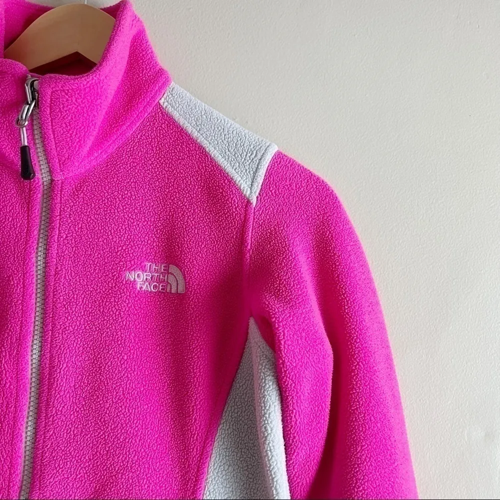 The North Face • Full Zip Fleece Jacket in Hot Pink and Light Grey,‎ Size XS - Image 8