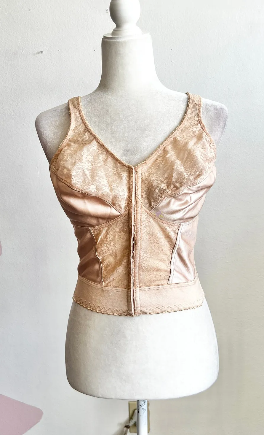Exquisite Form Longline Bra Tan 36DD Vintage‎ Pin Up Retro Corset Style Bustier Size undefined - Image 1