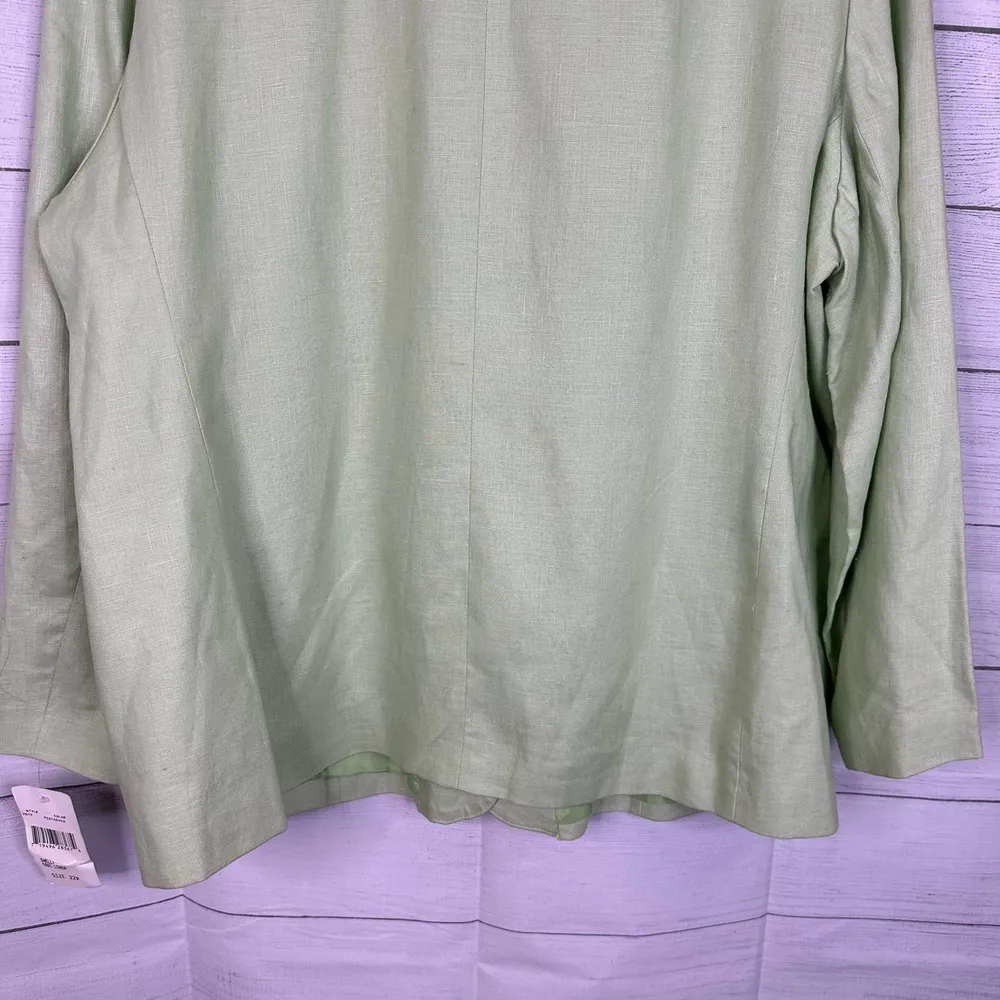 Bagatelle Womens size 22W VTG Linen Blazer Button Front Green Jacket New - Image 7