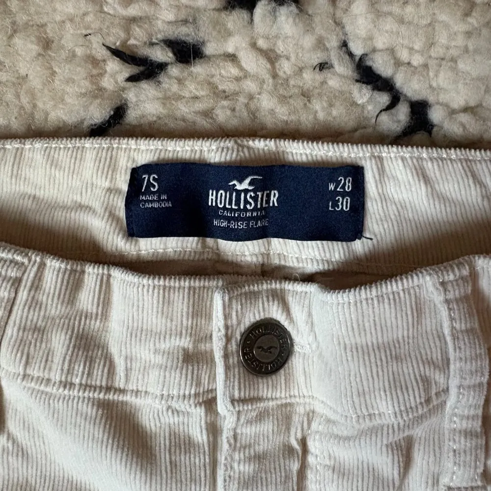 Hollister women's 28/30 high-rise corduroy flares boho 70s retro casual - Image 2