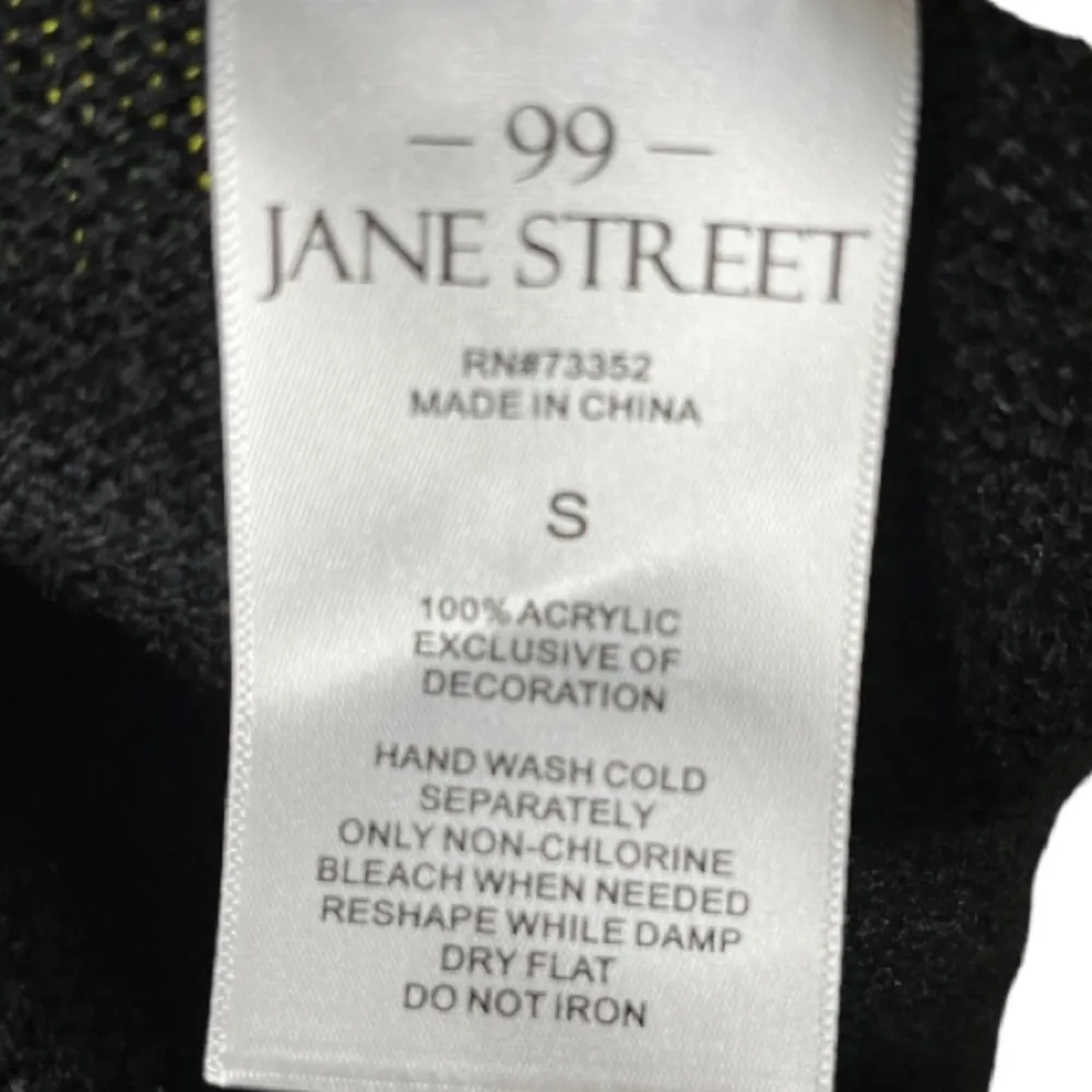 Ugly Christmas sweater pretty flamingo palm trees 99 Jane street tropics small Black - Image 7