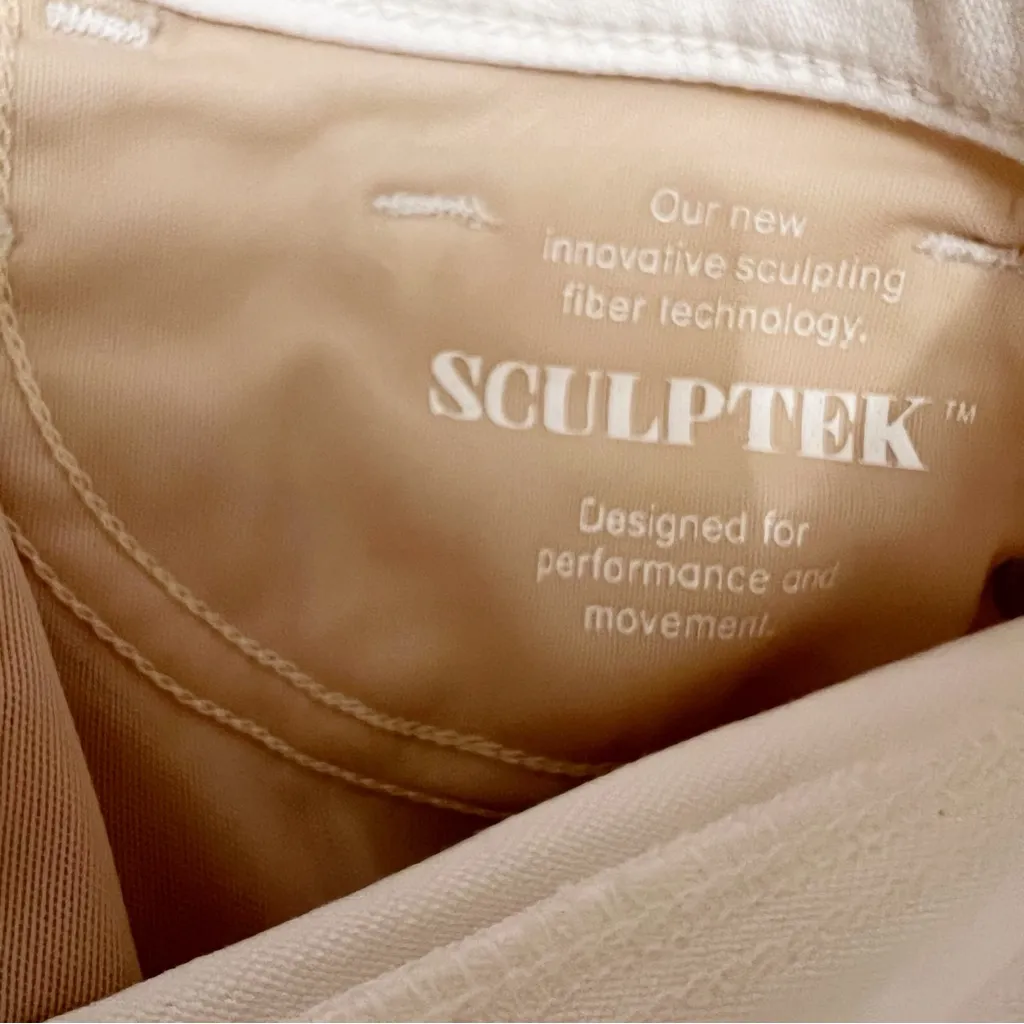 Athleta Sculptek Skinny Ankle Jeans White 530638-00 Size 2 Petite - Image 9