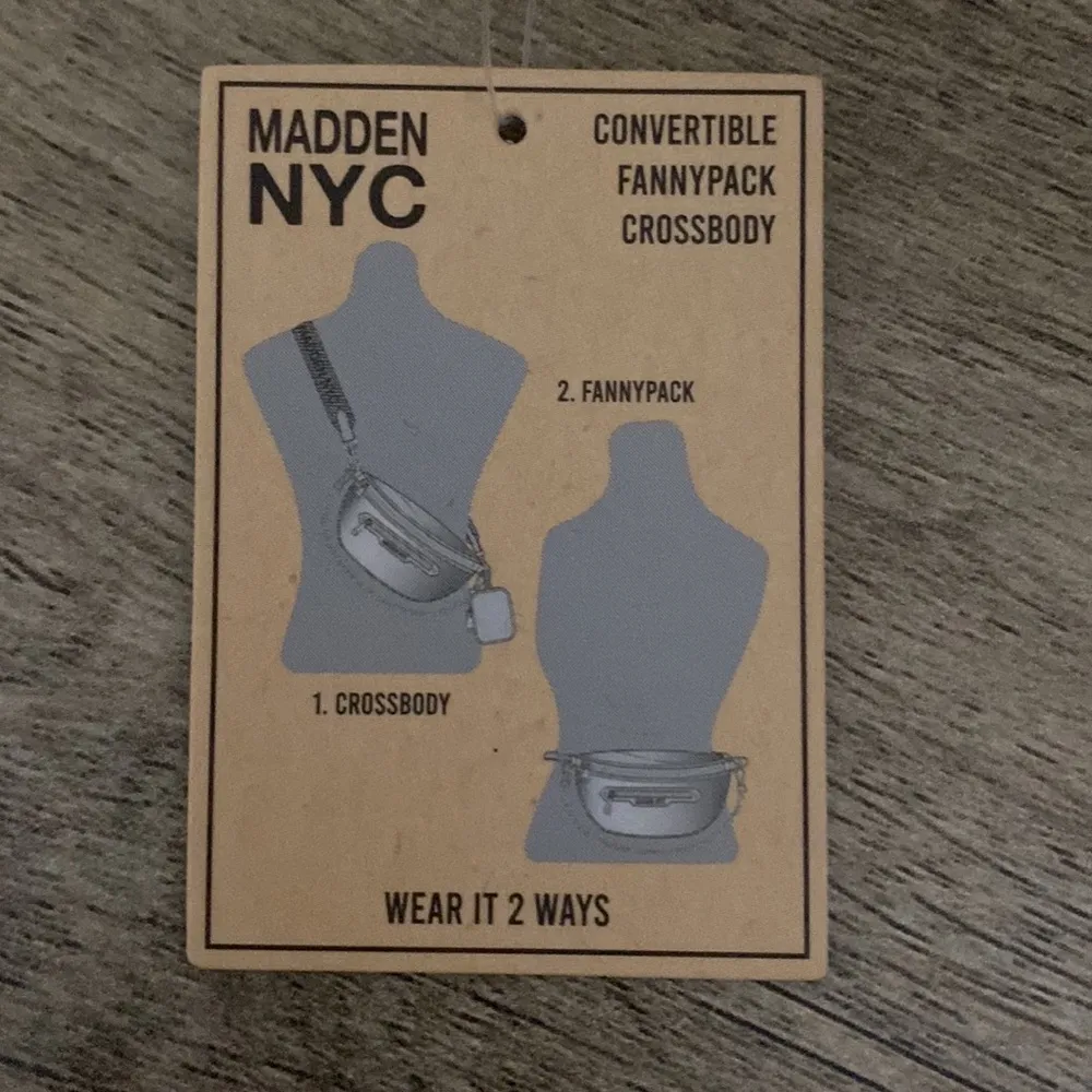 MADDEN NYC New! Women’s clear convertible fanny pack with pouch silver color - Image 7