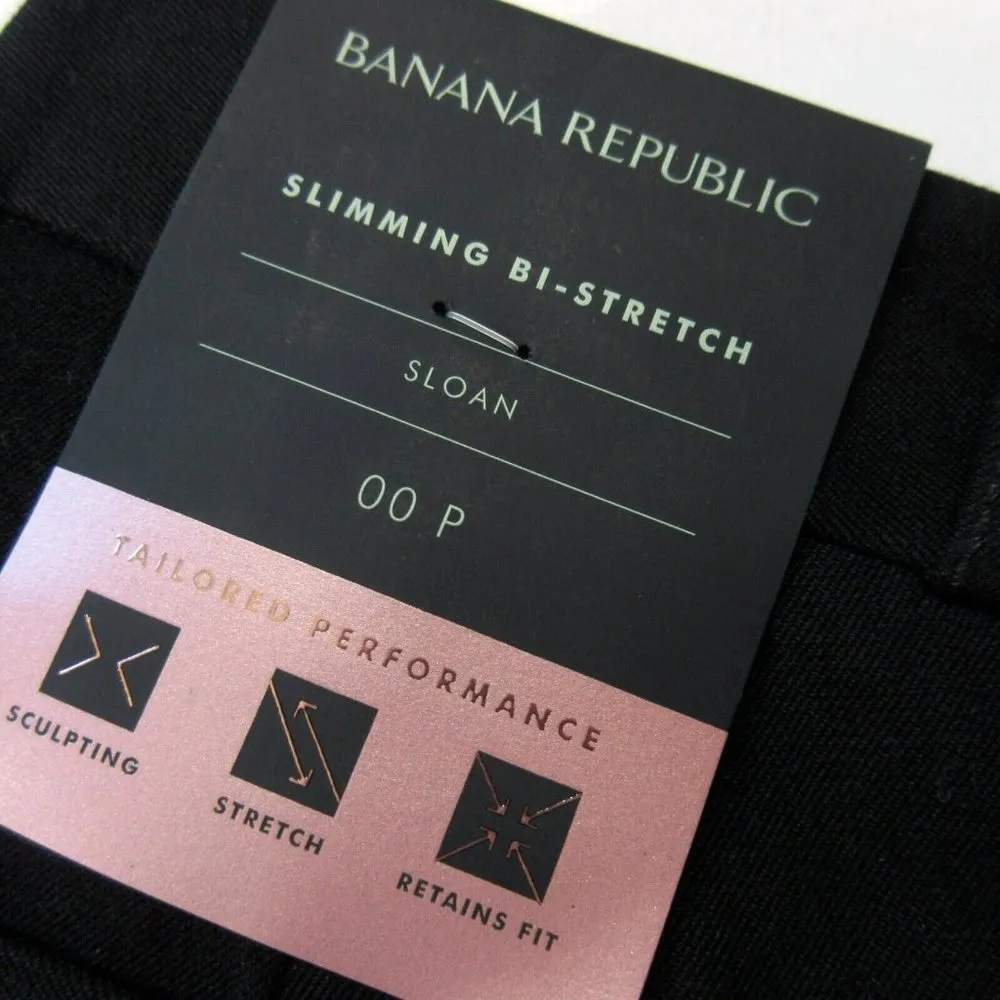 NWT Banana Republic Sloan Fit Skinny in Black Bi-Stretch Slim Ankle Pants 00P - Image 5