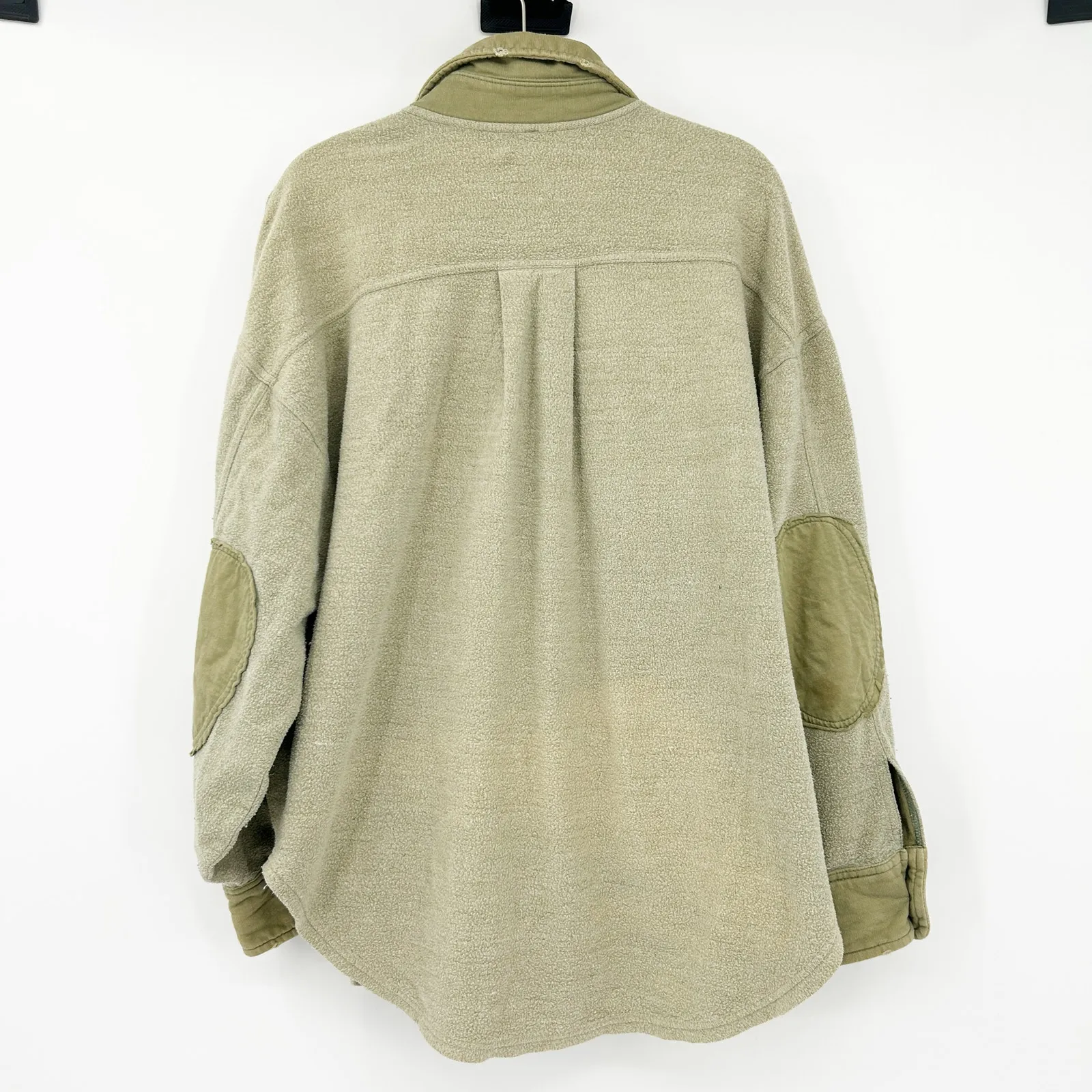 Free People FP Womens Fall Ruby Oversized Distressed Shirt‎ Jacket Shacket XS - Image 9