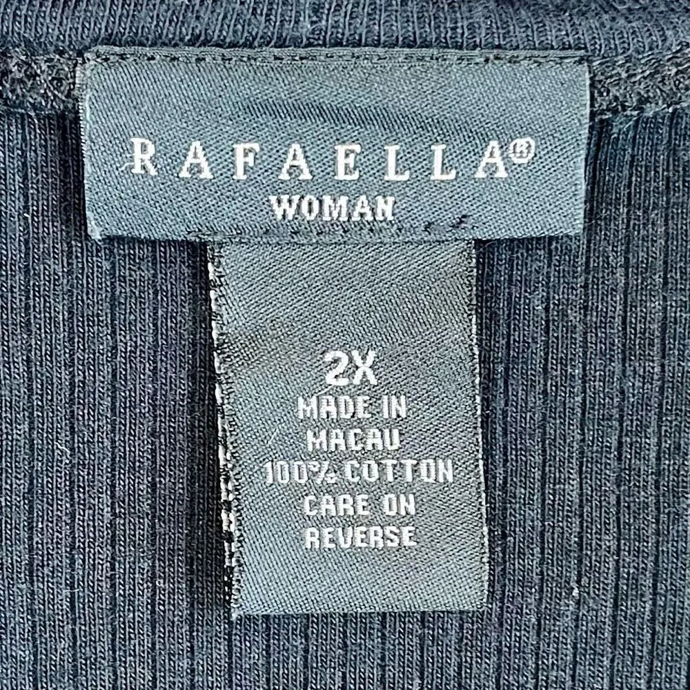 Rafaella Women’s Black Long Sleeve Ribbed Button Up Cardigan 2X - Image 7