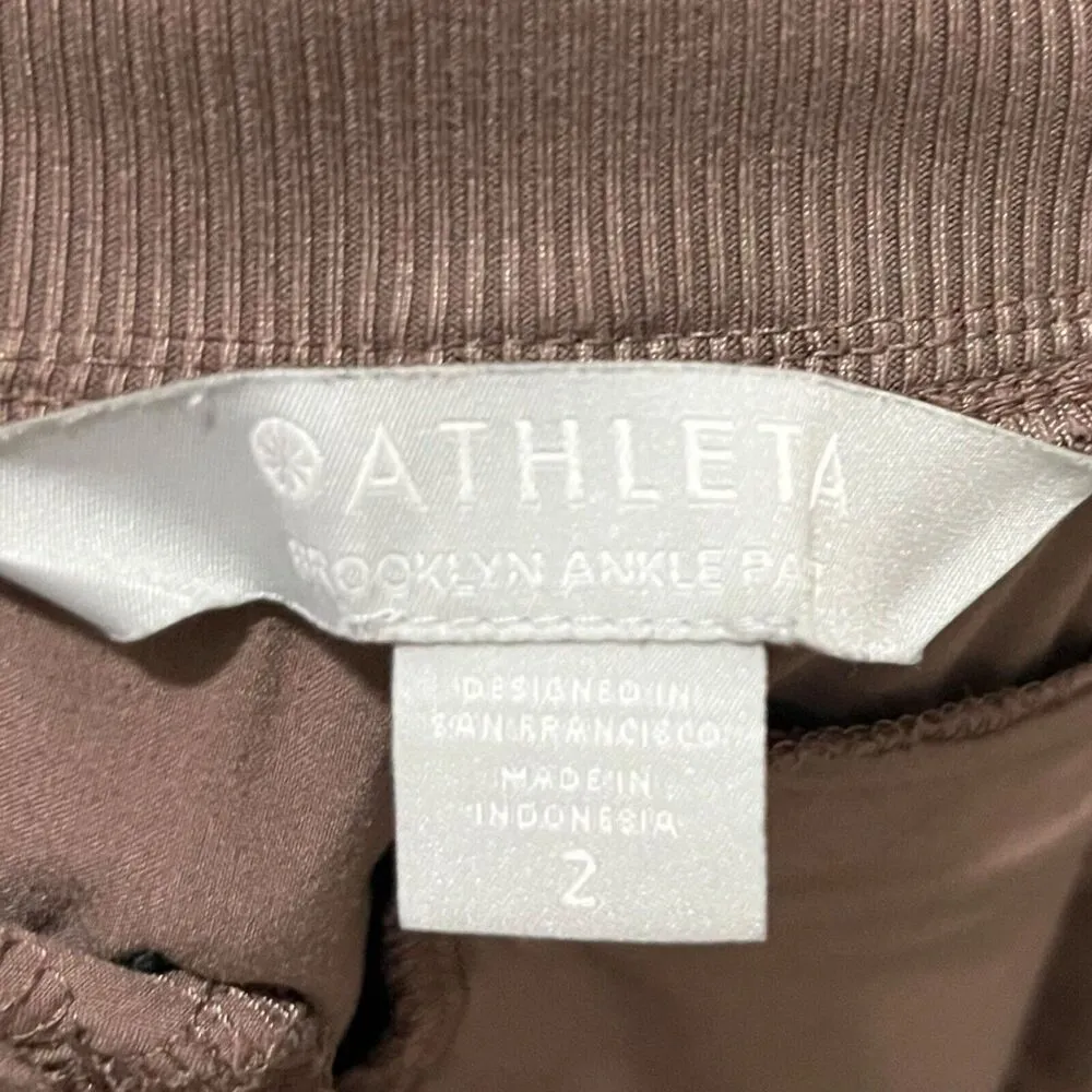Athleta Brooklyn Ankle Pants City Brown Lounging Cropped 198671 Women’s Size 2 - Image 9
